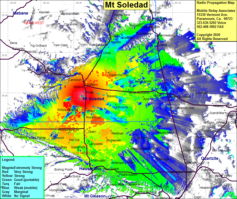 heat map radio coverage Mt Soledad II